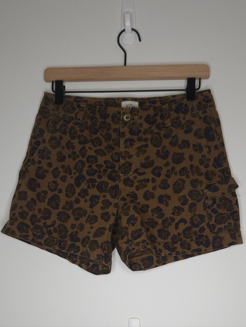 J Crew Leopard Print Women's Cargo Shorts - Brown